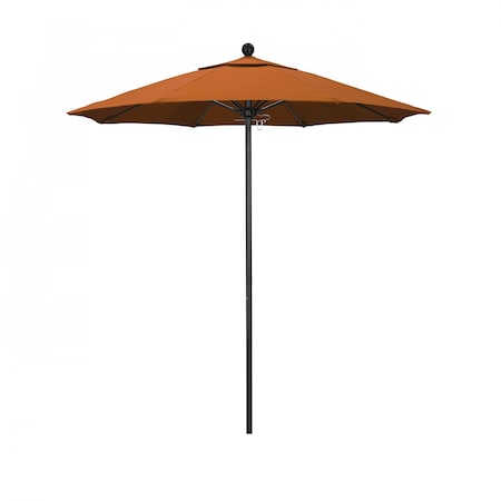 California Umbrella 7.5' Black Aluminum Market Patio Umbrella, Sunbrella Tuscan 194061334393